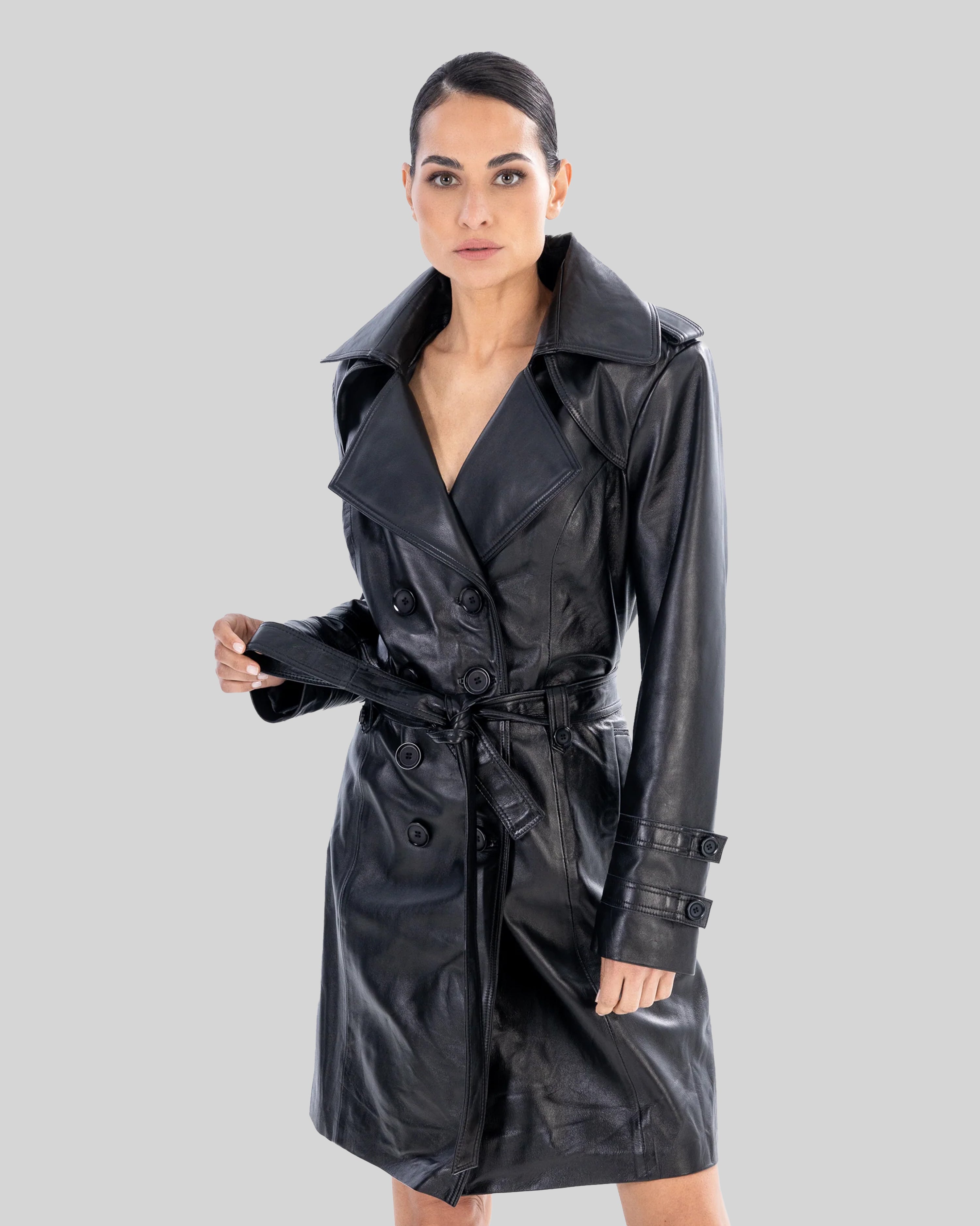 Trench-coat en cuir Lauren