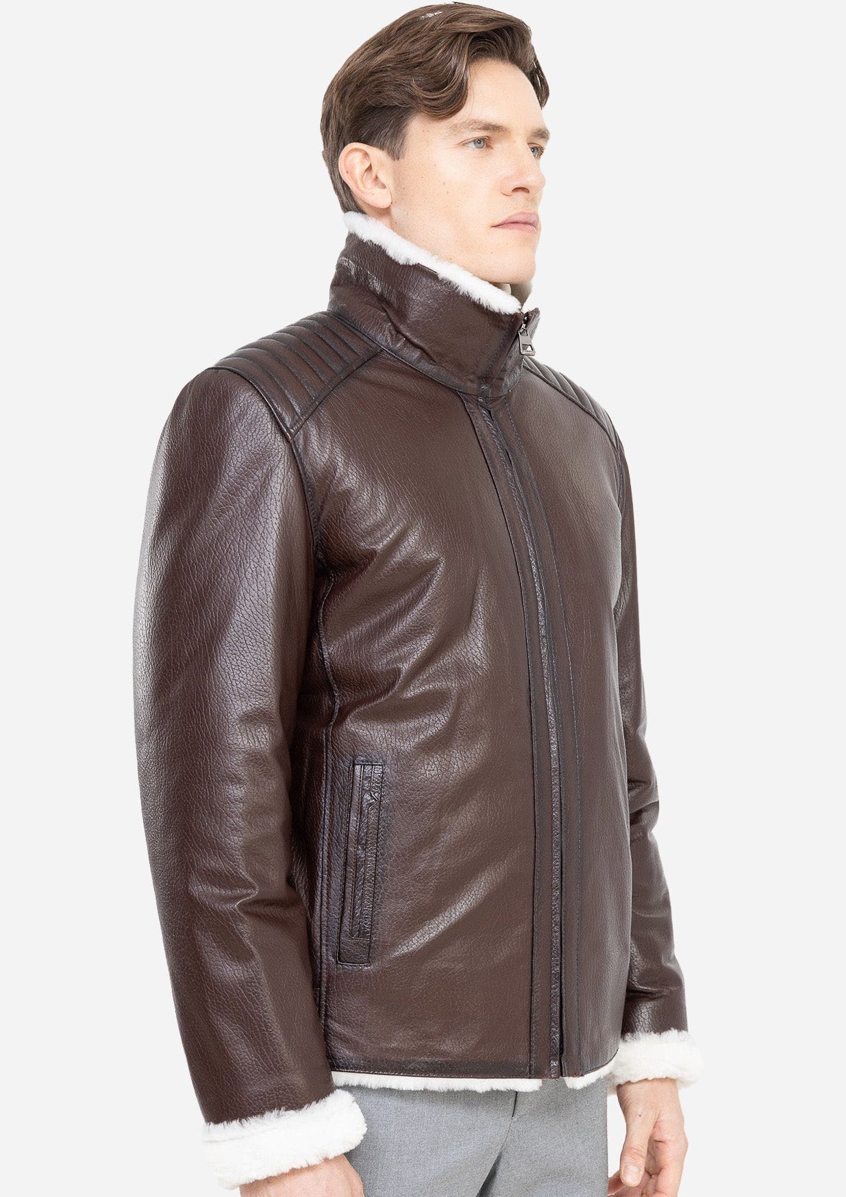 RAFA MEN'S  GENUINE SHEARLING JACKET-thumbmail-3