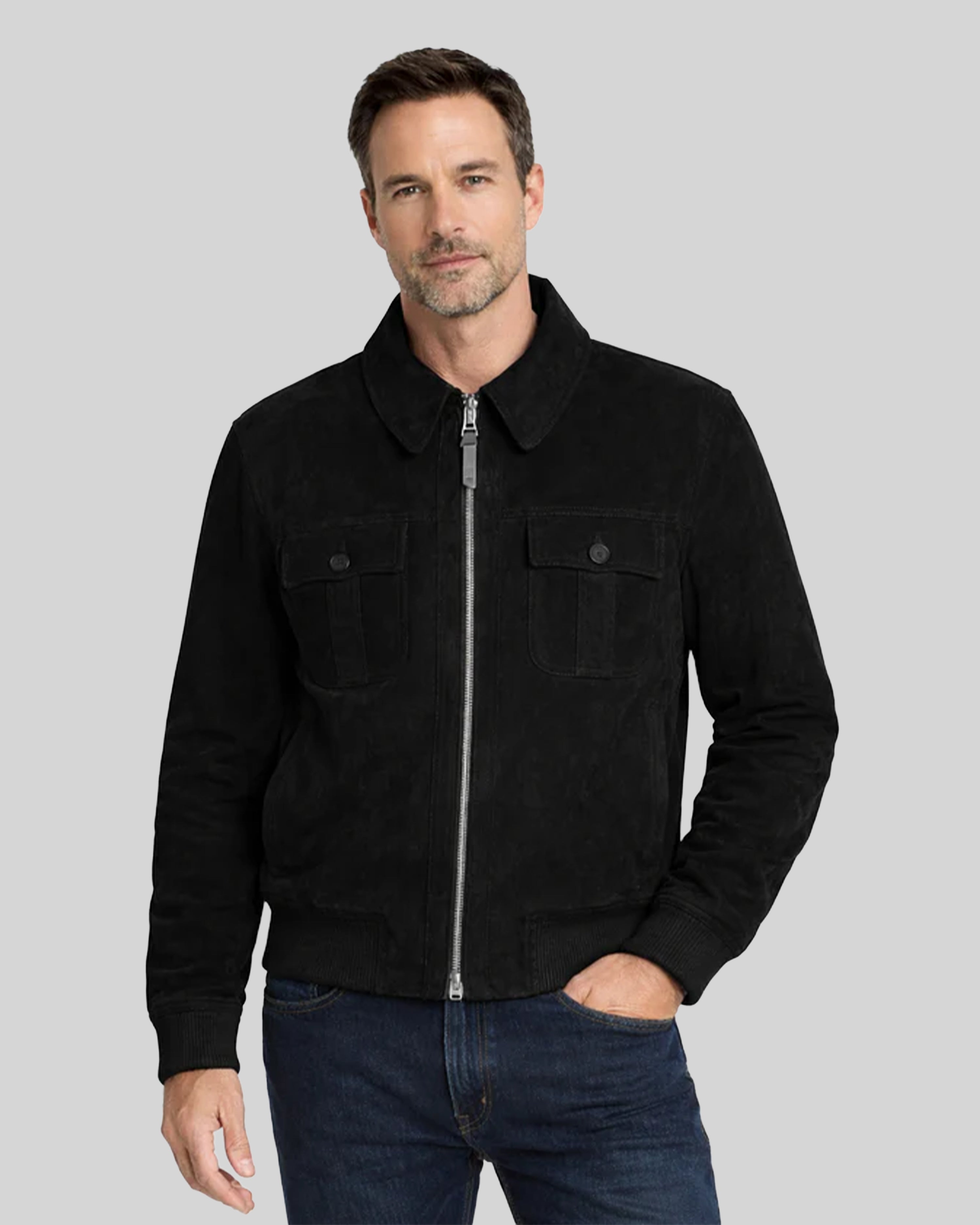 Eric Suede Bomber Jacket