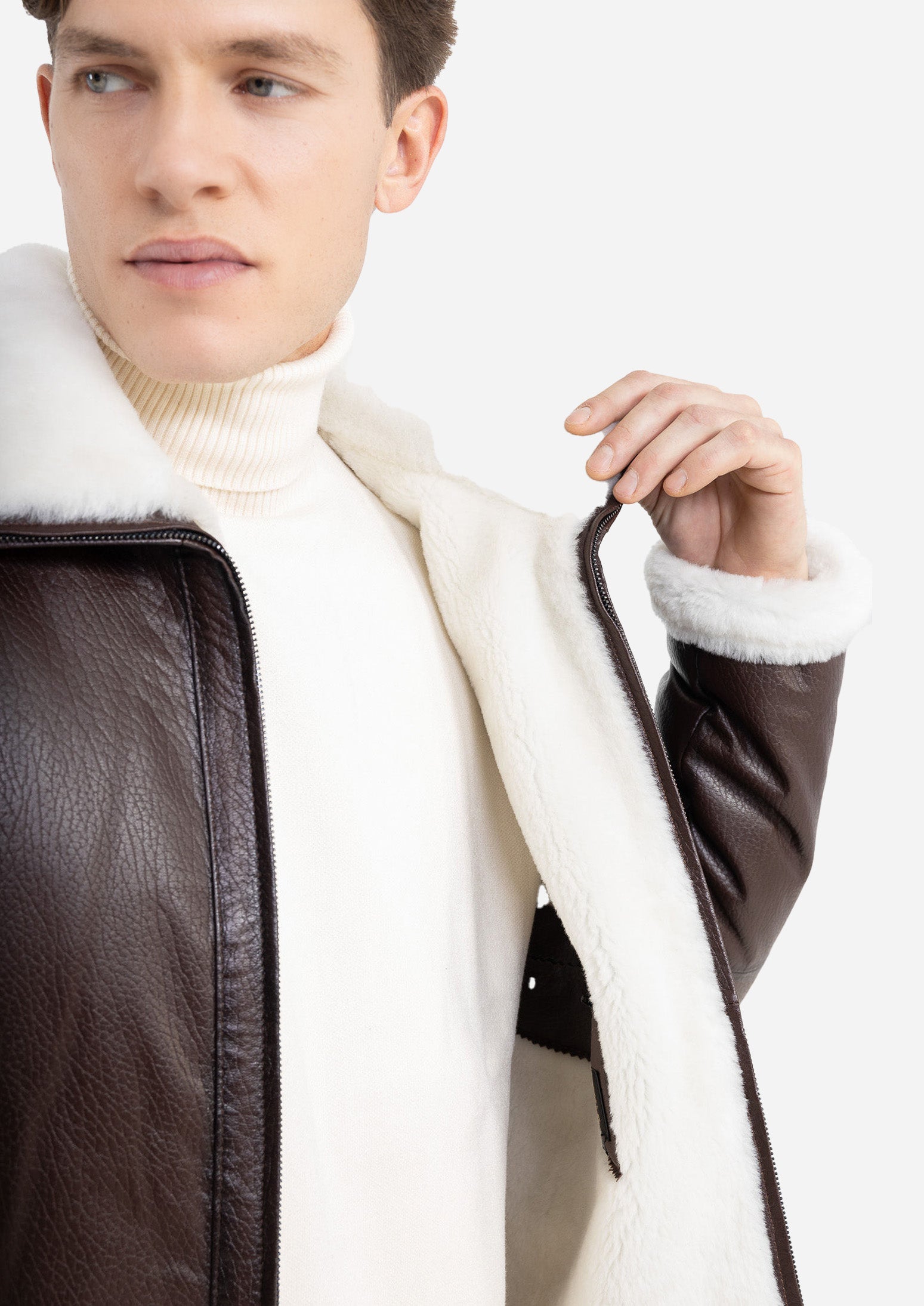 RAFA MEN'S  GENUINE SHEARLING JACKET-thumbmail-2