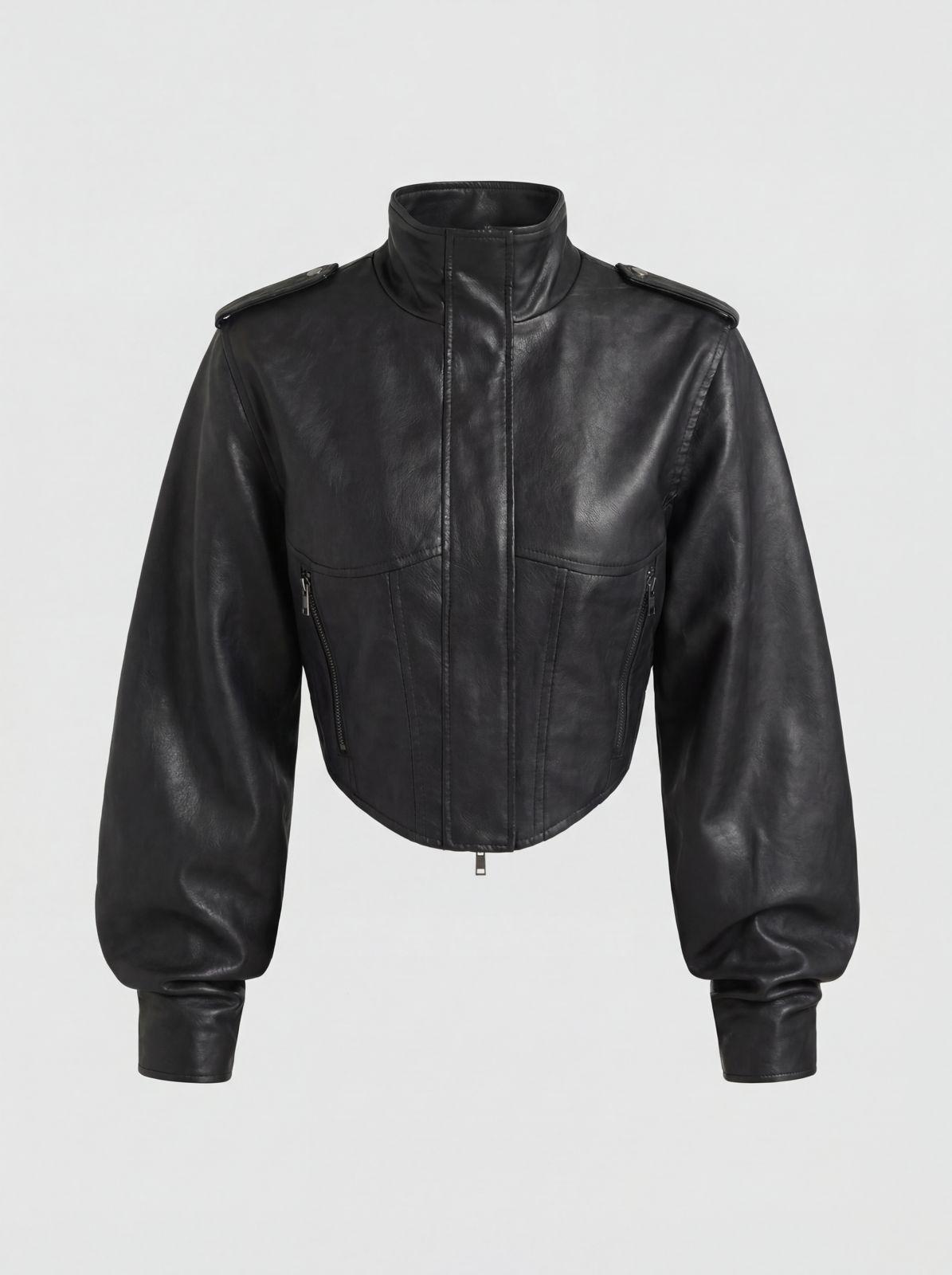 Xena Cropped leather jacket-thumbmail-6