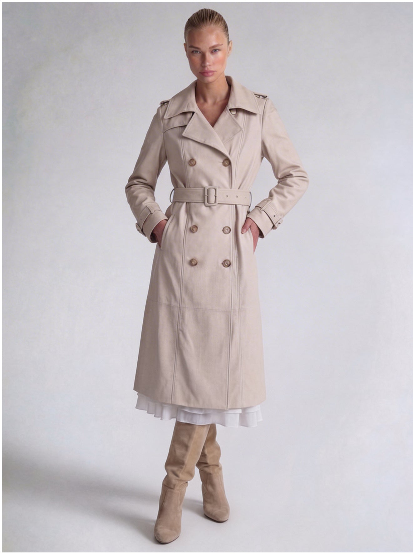 Trench-coat en cuir Adèle