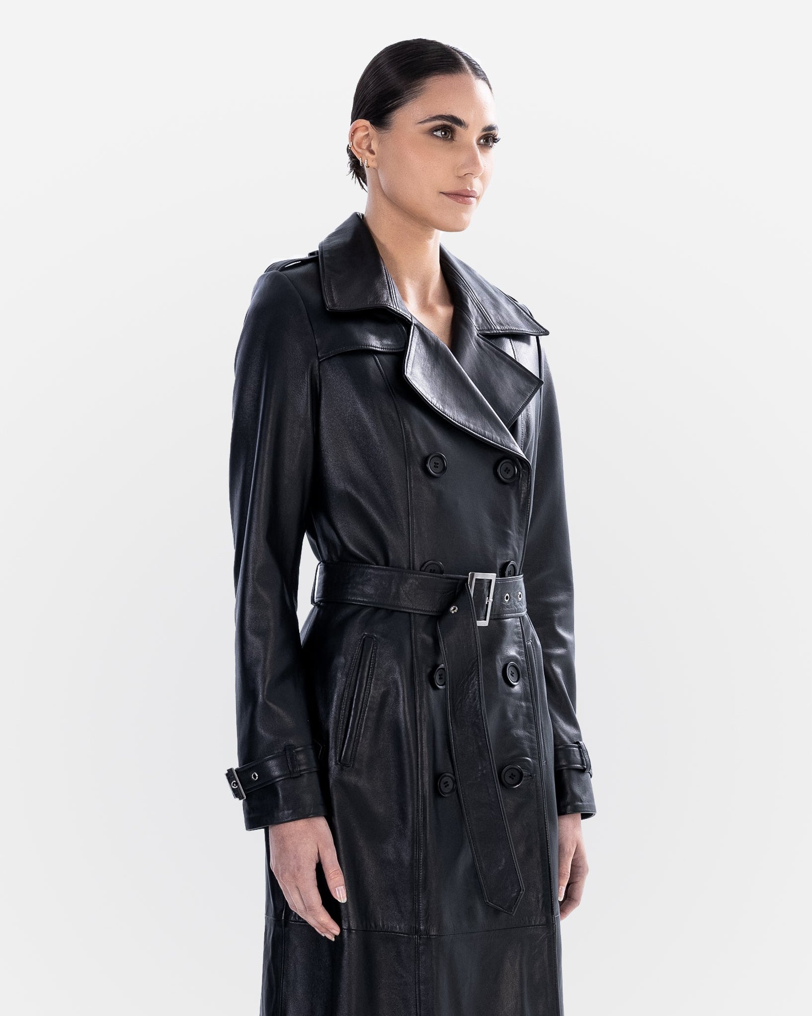 Trench-coat en cuir Adèle