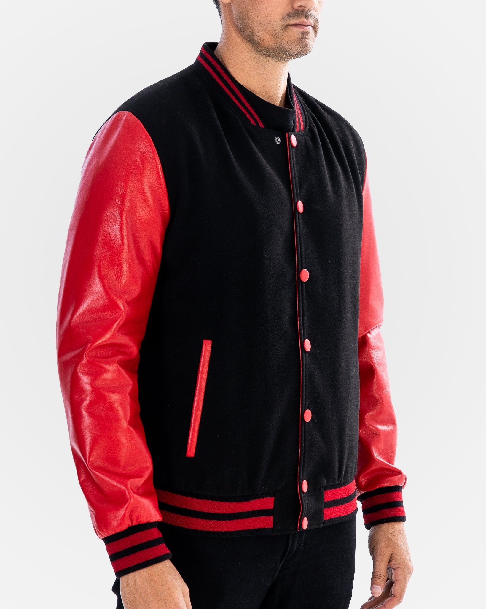 Tommy Bomber Jacket With Leather Sleeves-thumbmail-2