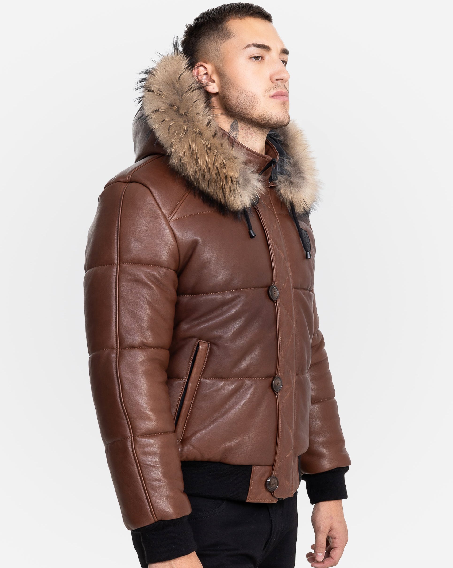 Arctic Men’s Winter Leather Coat With Natural Fur-thumbmail-11