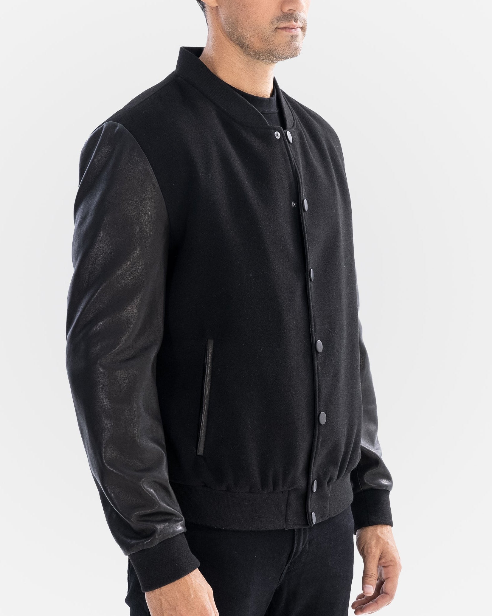 Tommy Bomber Jacket With Leather Sleeves-thumbmail-3