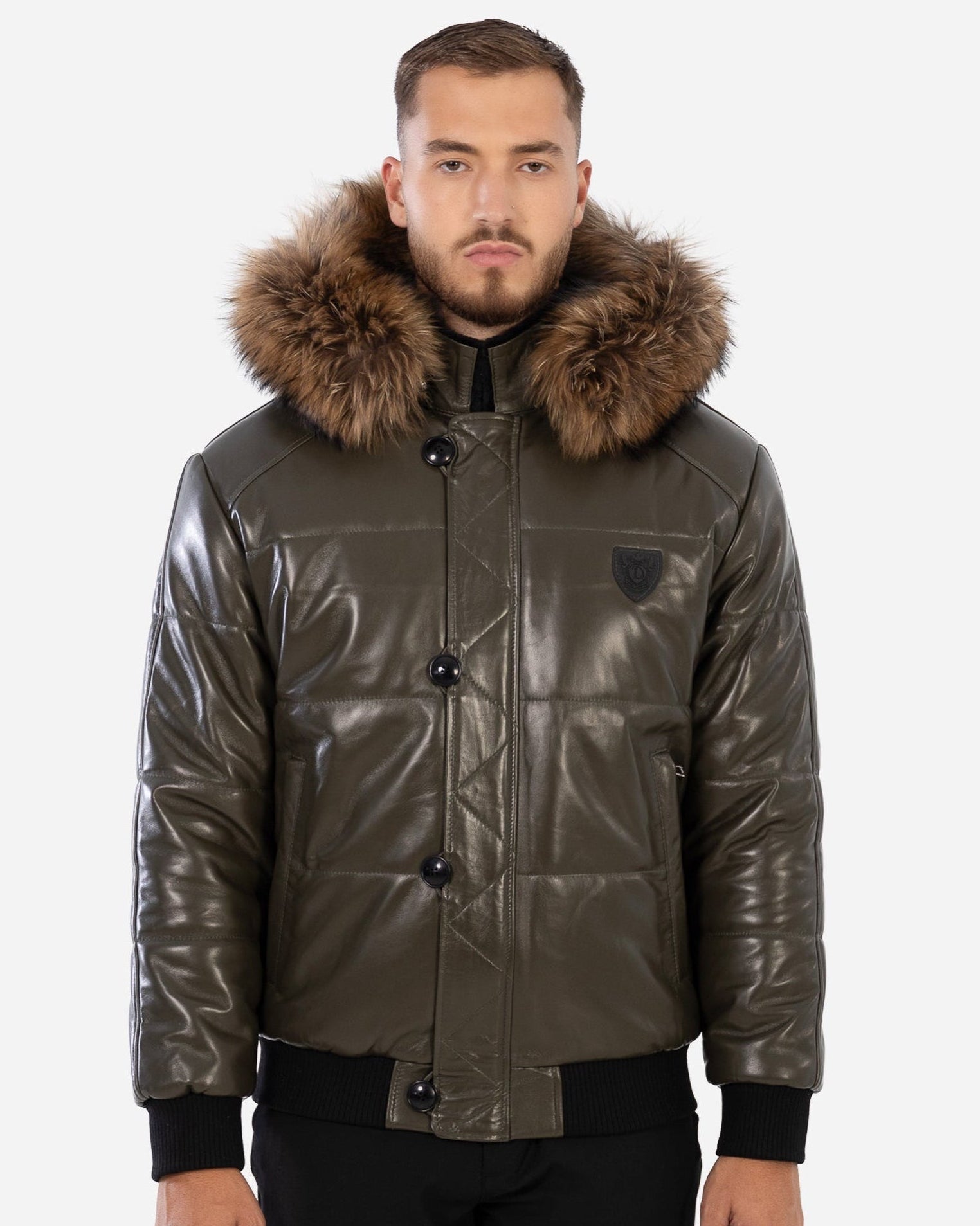 Arctic Men’s Winter Leather Coat With Silver Fox Fur-thumbmail-6