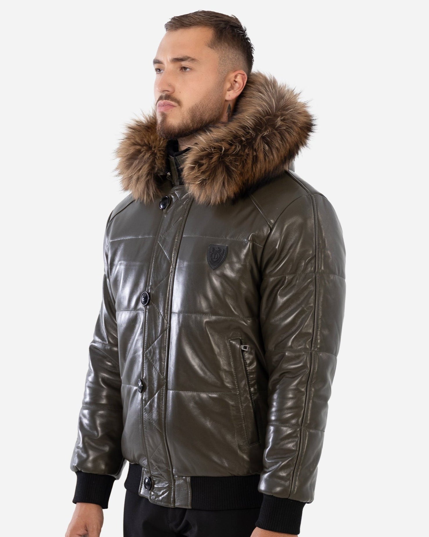 Arctic Men’s Winter Leather Coat With Silver Fox Fur-thumbmail-7