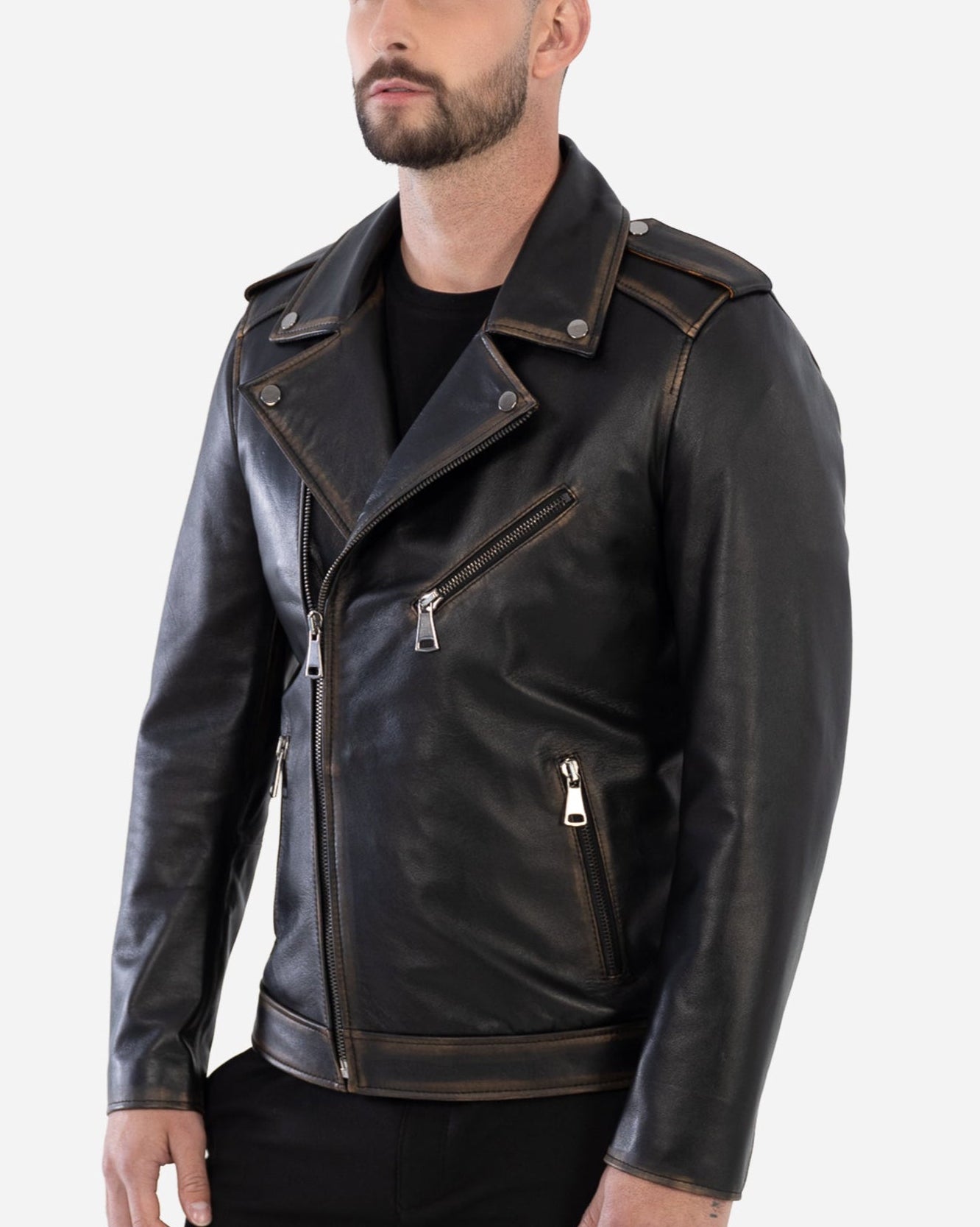 BIKER JACKET IN VINTAGE GRAINED LAMBSKIN-thumbmail-4