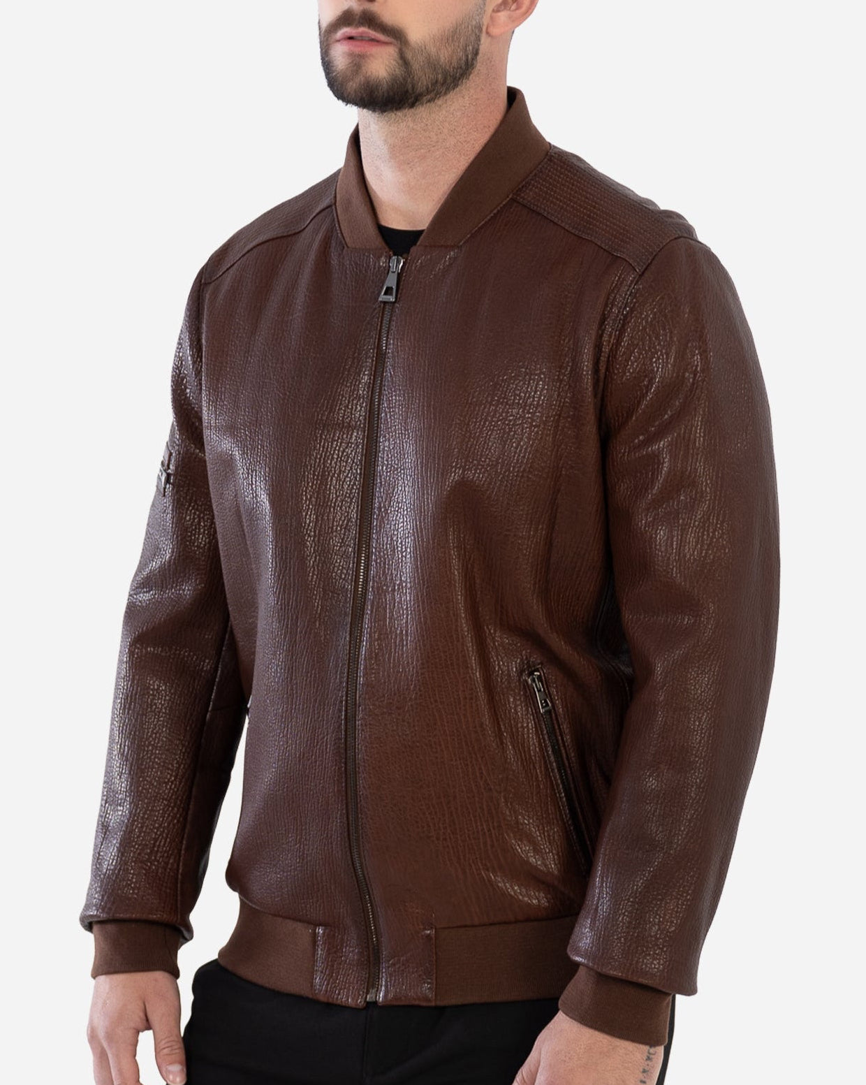SCOTT BOMBER JACKET IN GRAINED LEATHER-thumbmail-4