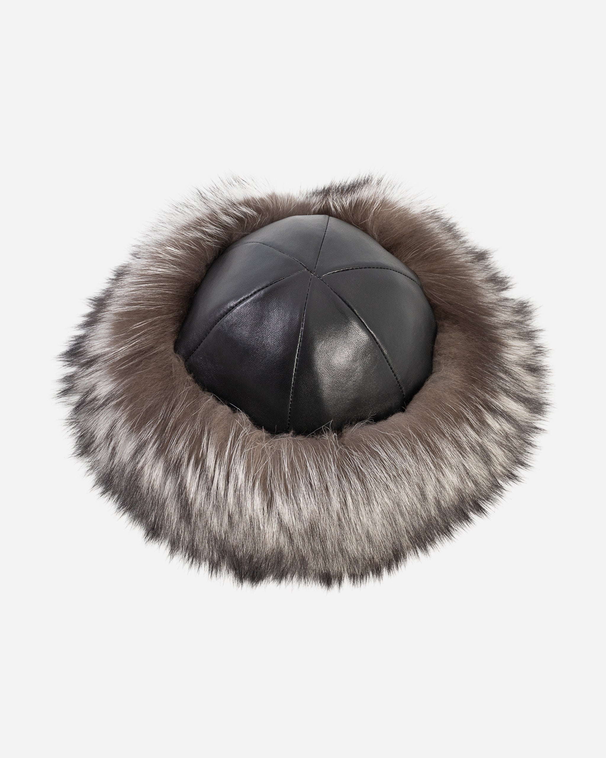 Silver Fox Fur Leather Hat-thumbmail-5