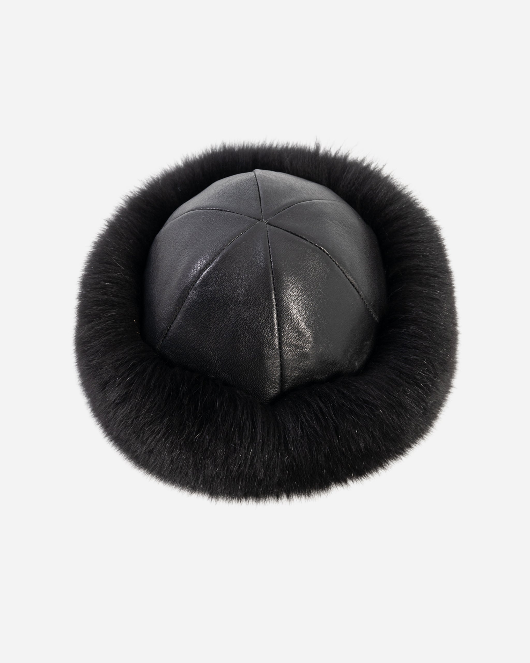 Black Fox Fur Leather Hat-thumbmail-4