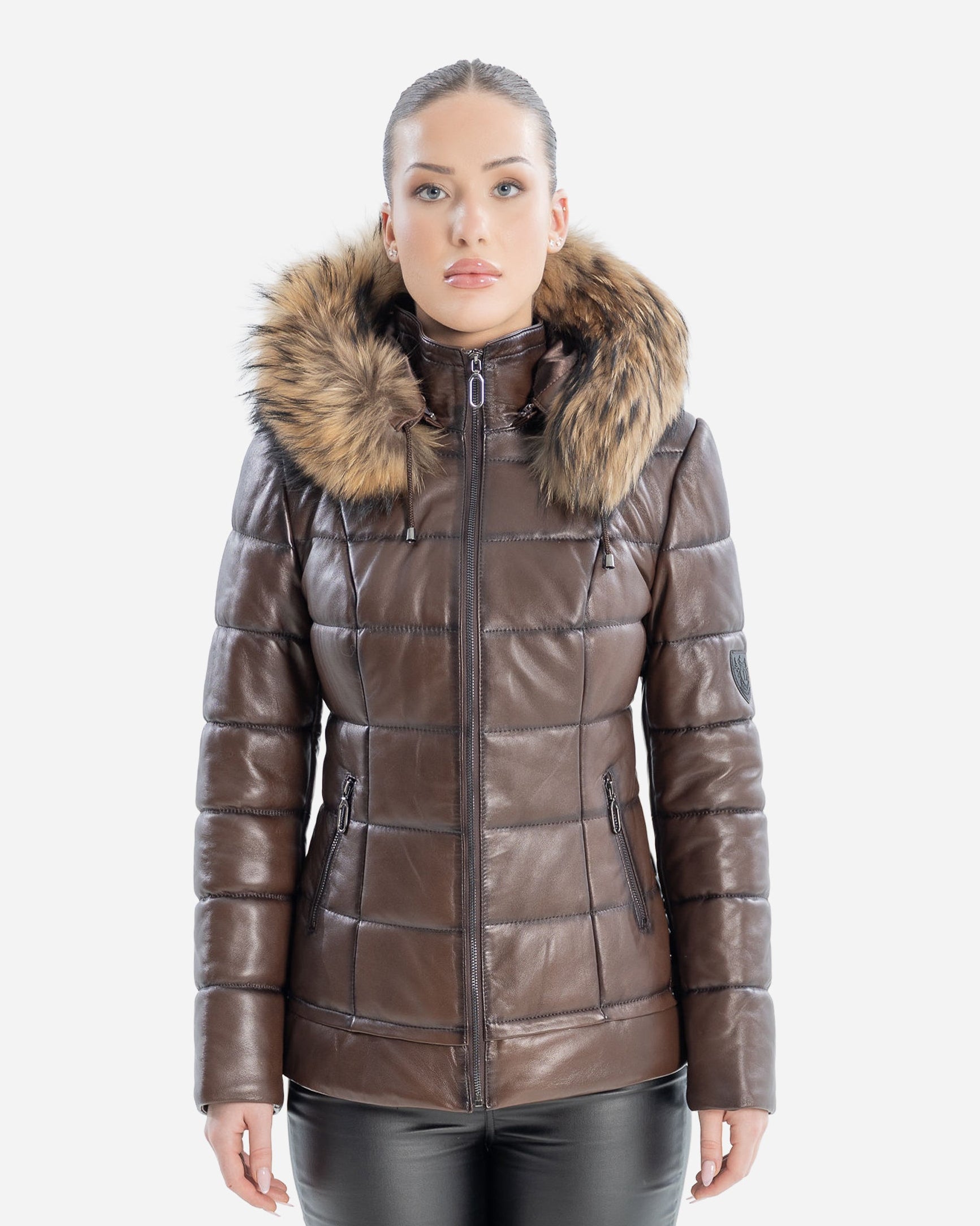 Lyanna Puffer  Leather Jacket-thumbmail-5