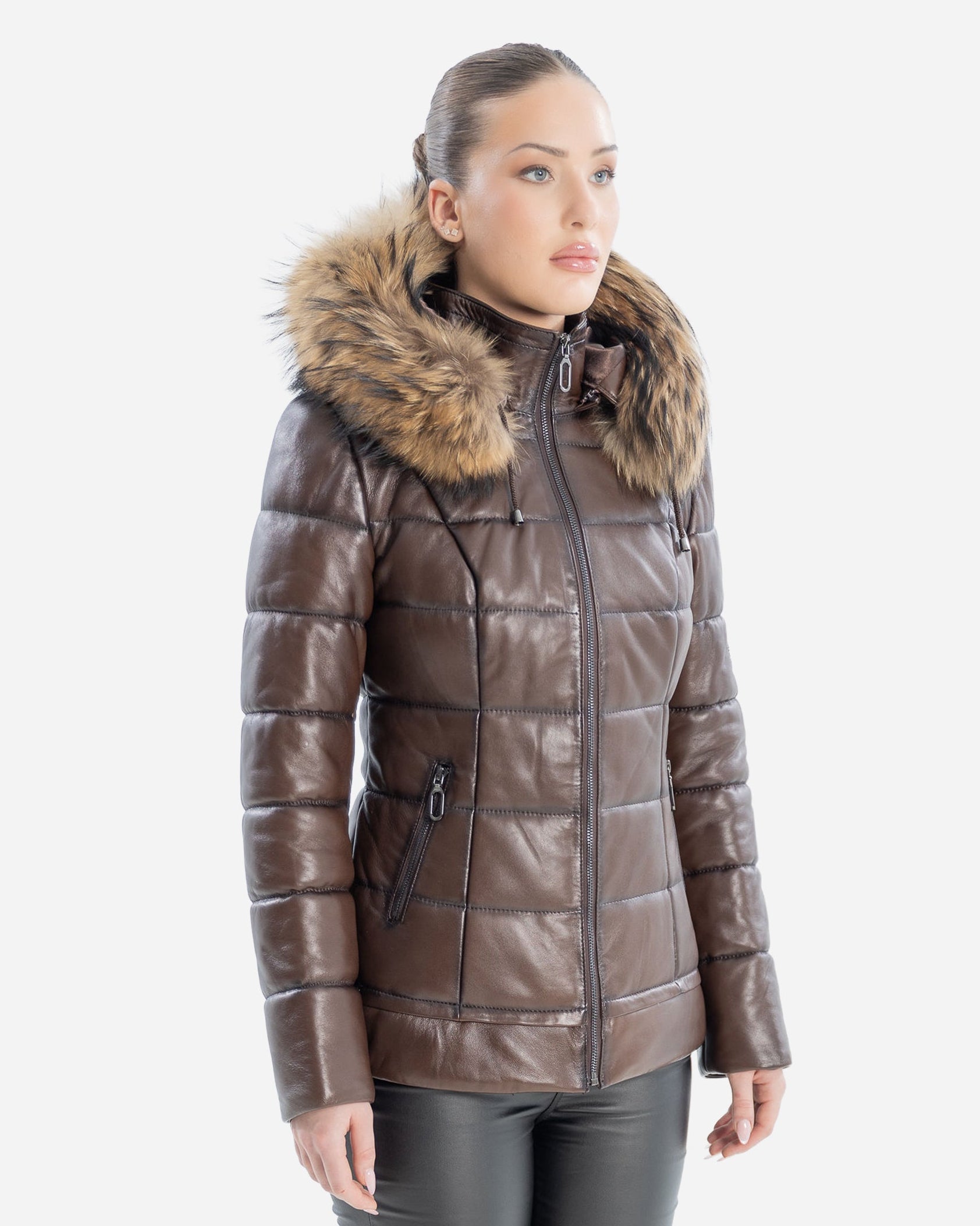 Lyanna Puffer  Leather Jacket-thumbmail-4