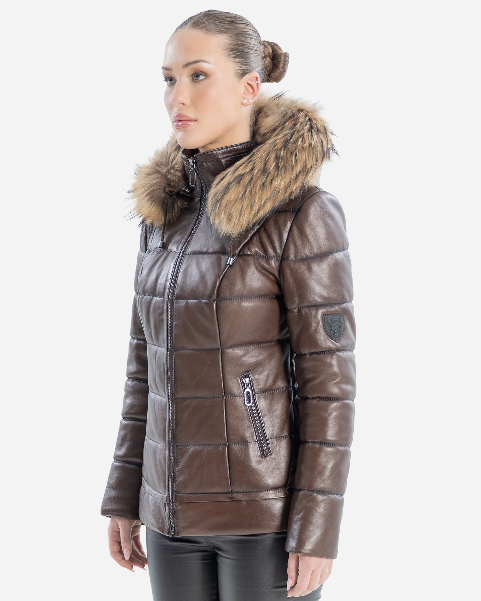 Lyanna Puffer  Leather Jacket-thumbmail-2