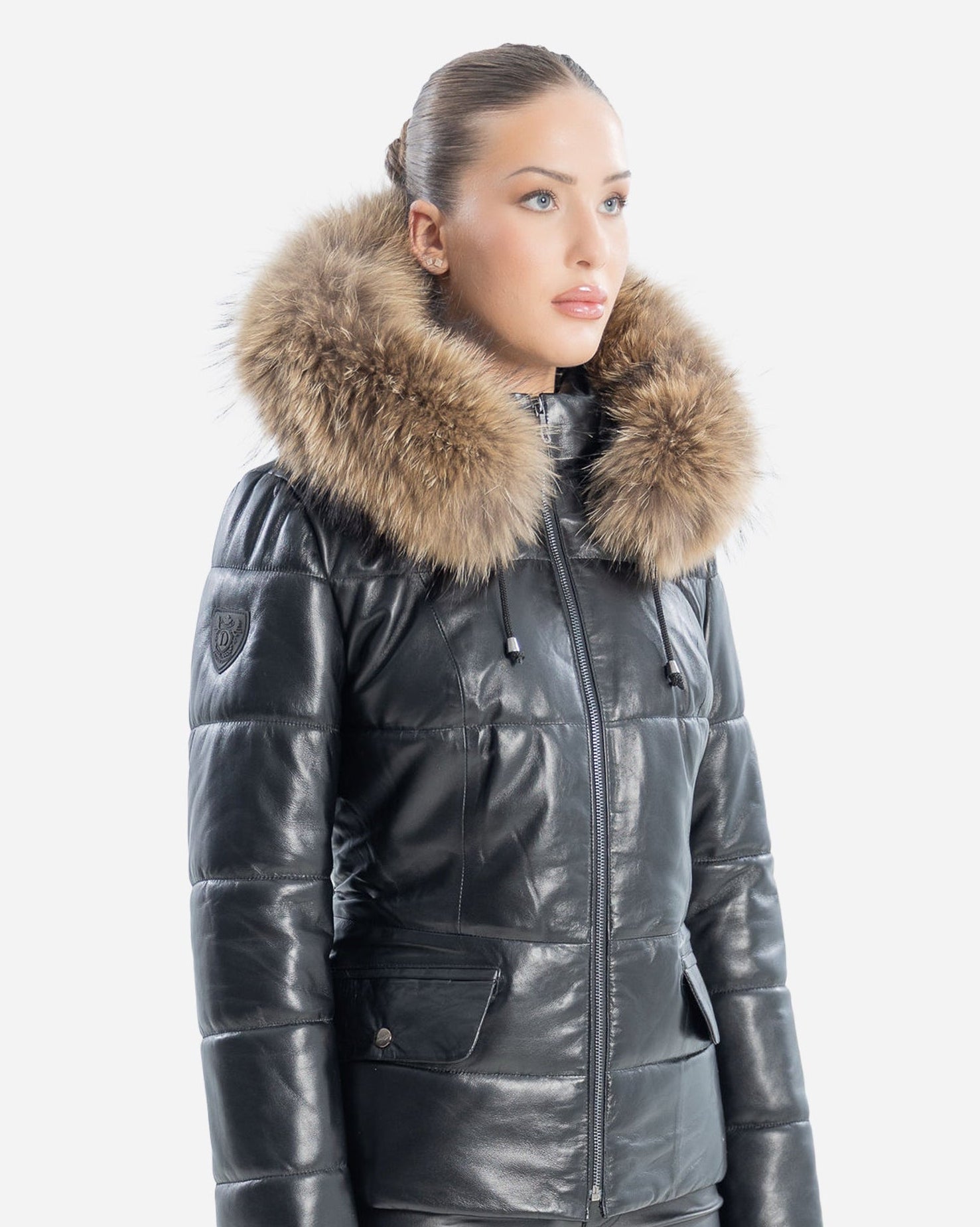 Chloé Leather Jacket with removable Natural Fur-thumbmail-3