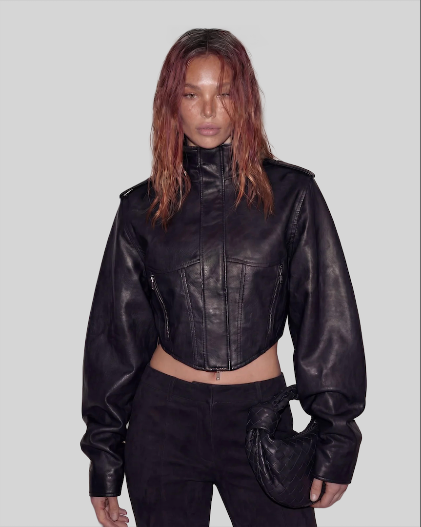 Xena Cropped leather jacket