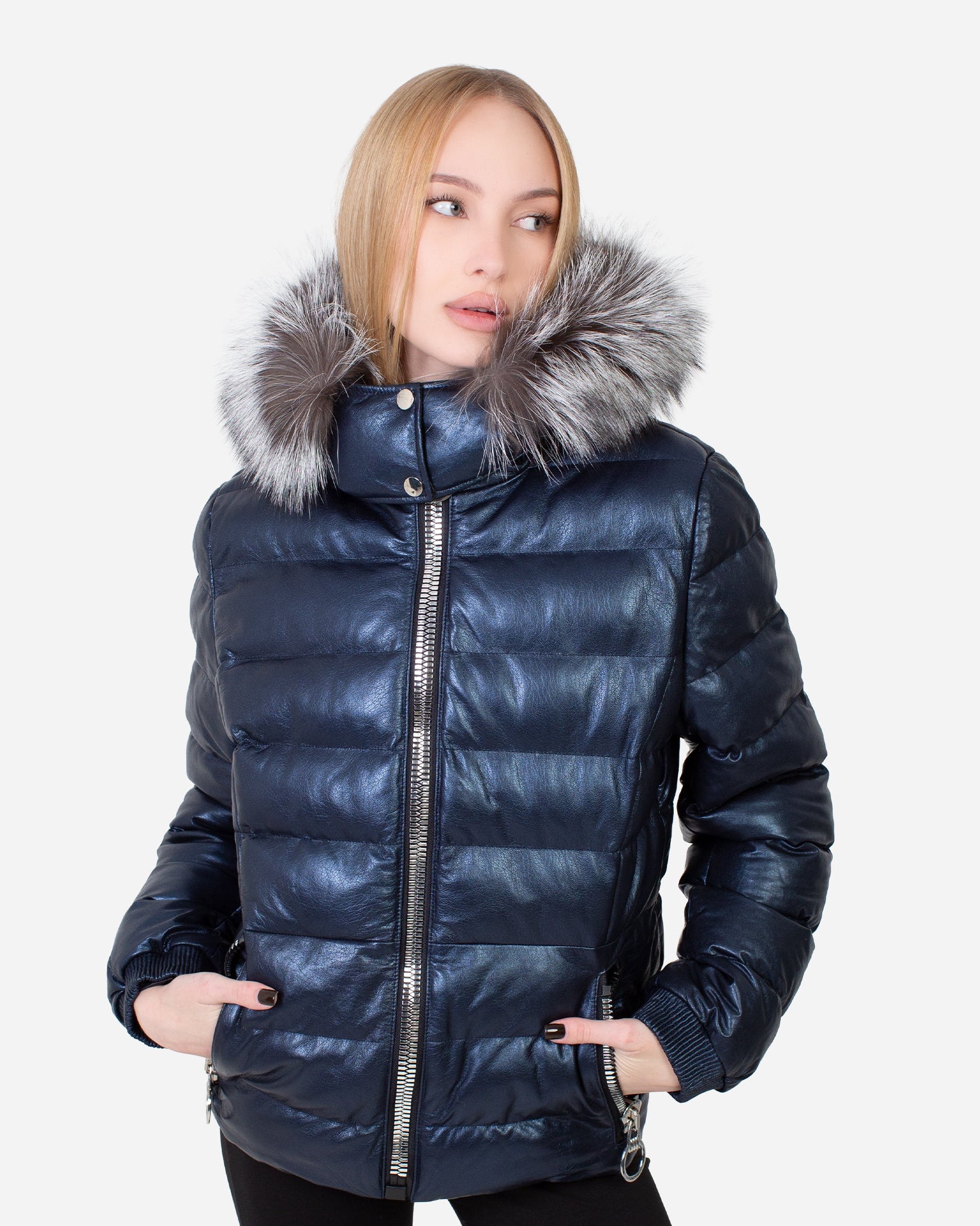 Leslie Leather Parka – Silver Fox-thumbmail-6