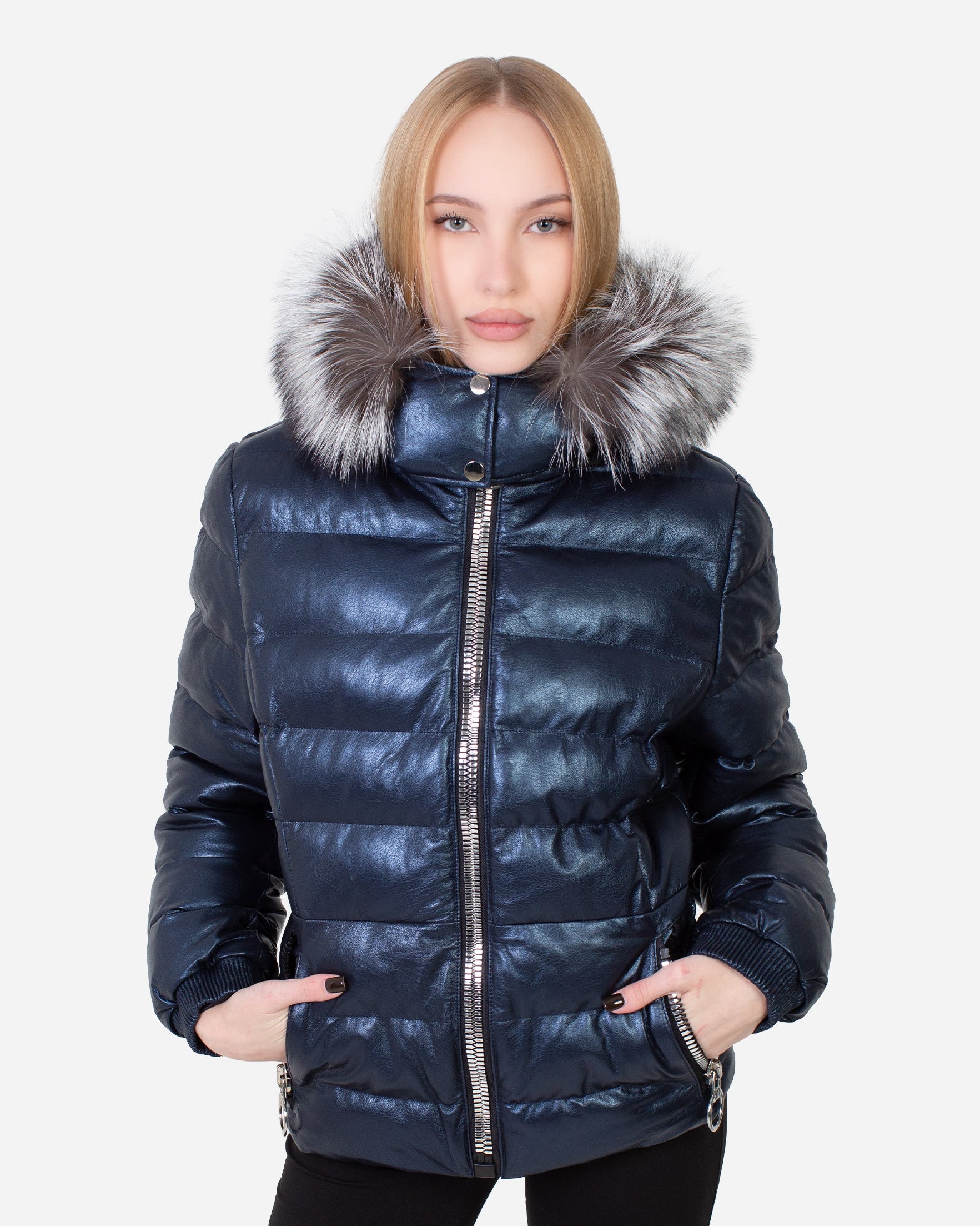 Leslie Leather Parka – Silver Fox-thumbmail-5