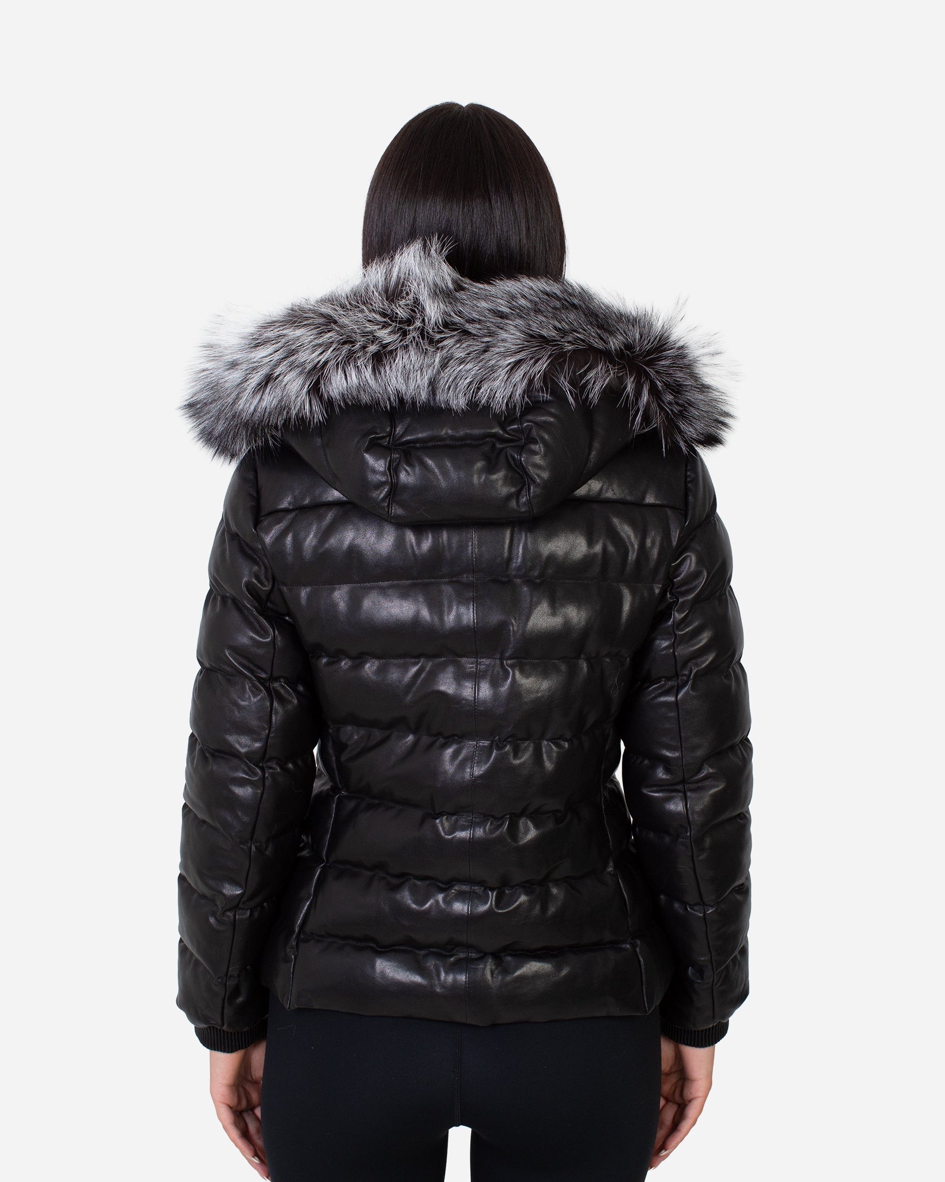 Leslie Leather Parka – Silver Fox-thumbmail-3