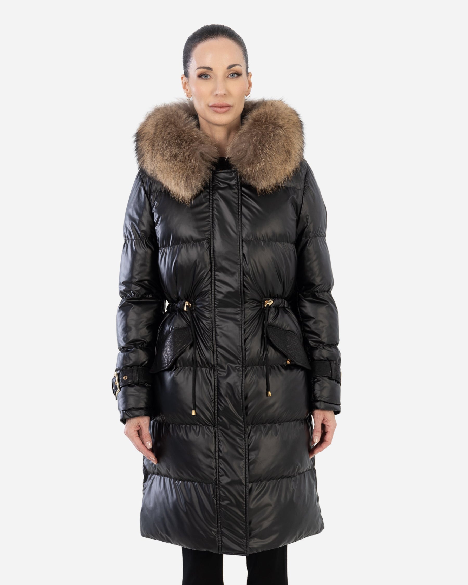 ALBA PARKA PUFFER COAT   with  Detachable natural fur collar-thumbmail-5
