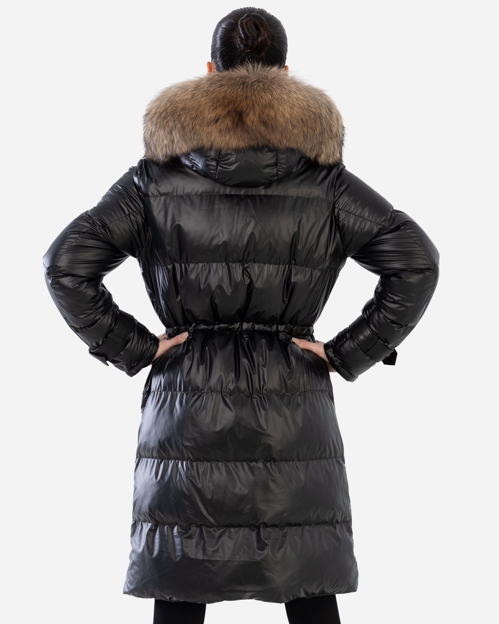 ALBA PARKA PUFFER COAT   with  Detachable natural fur collar-thumbmail-4