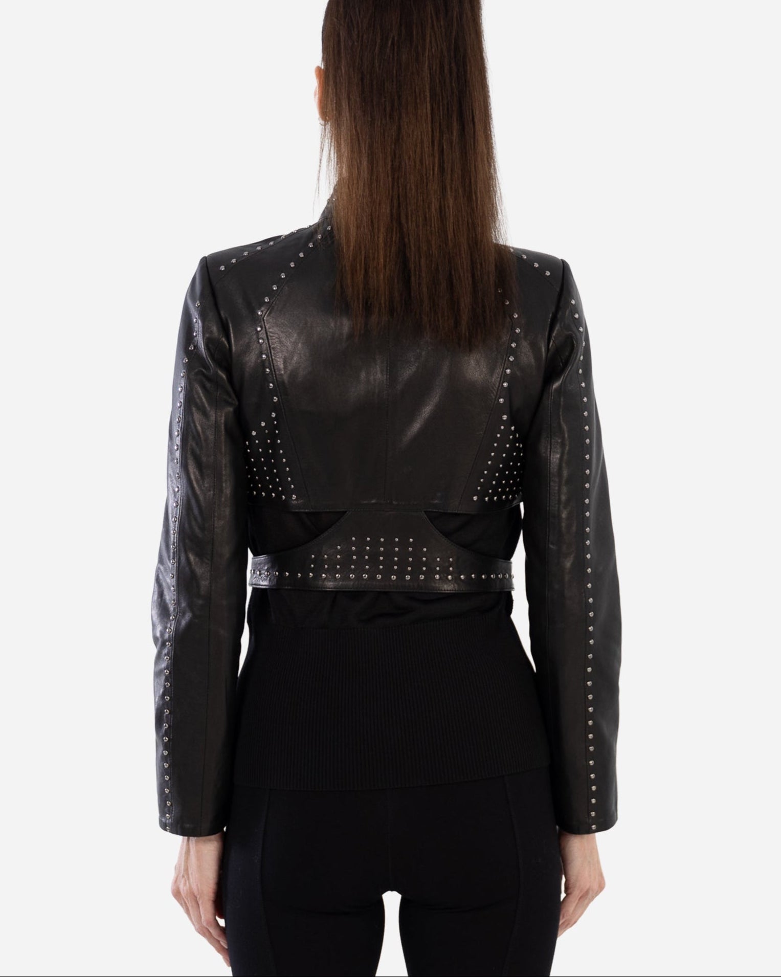 SIENA studded cropped leather jacket-thumbmail-4