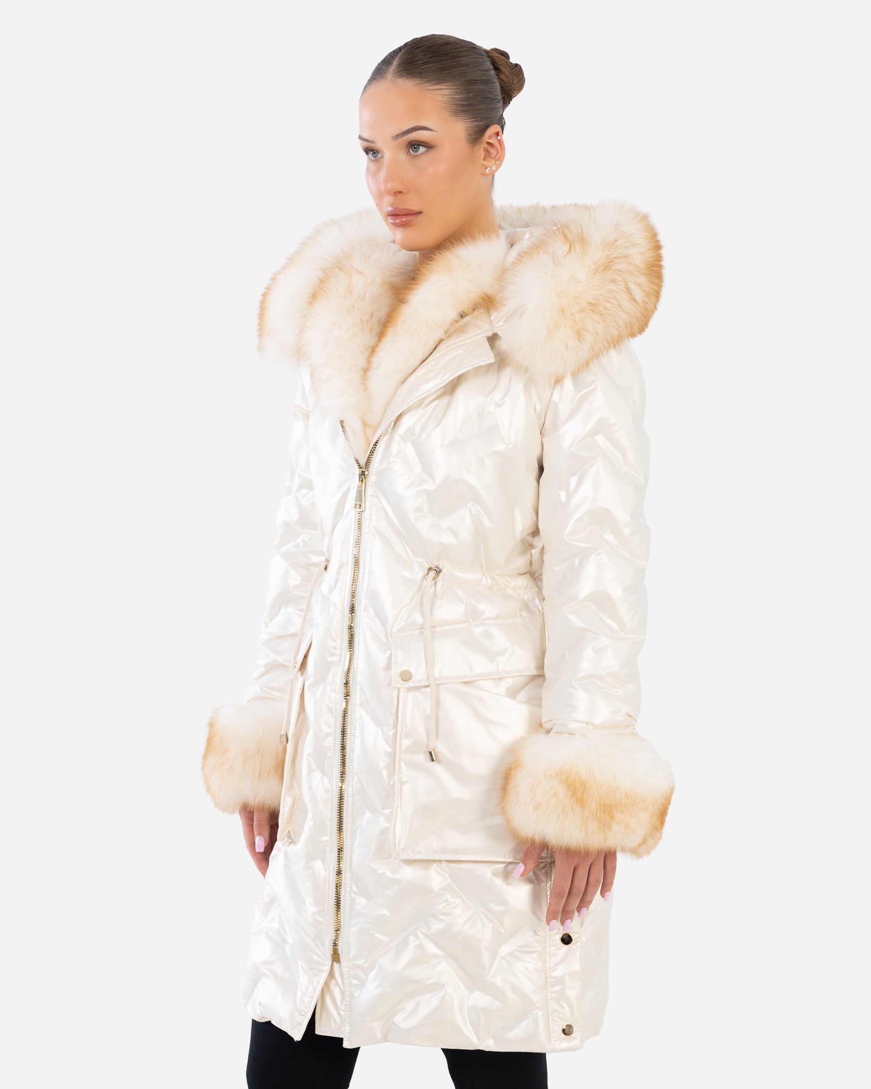 Lexi Women's Down Puffer with Removable Natural Fur-thumbmail-3