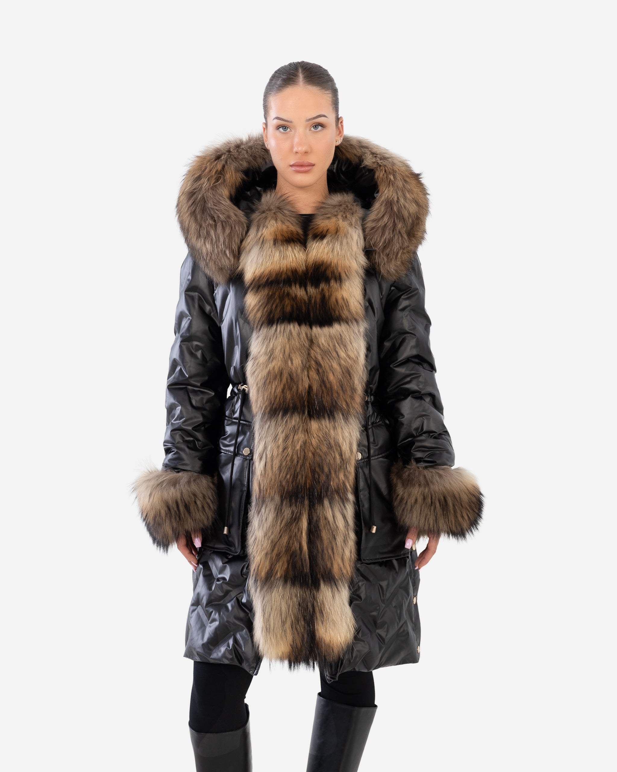 Lexi Women's Down Puffer with Removable Natural Fur-thumbmail-7