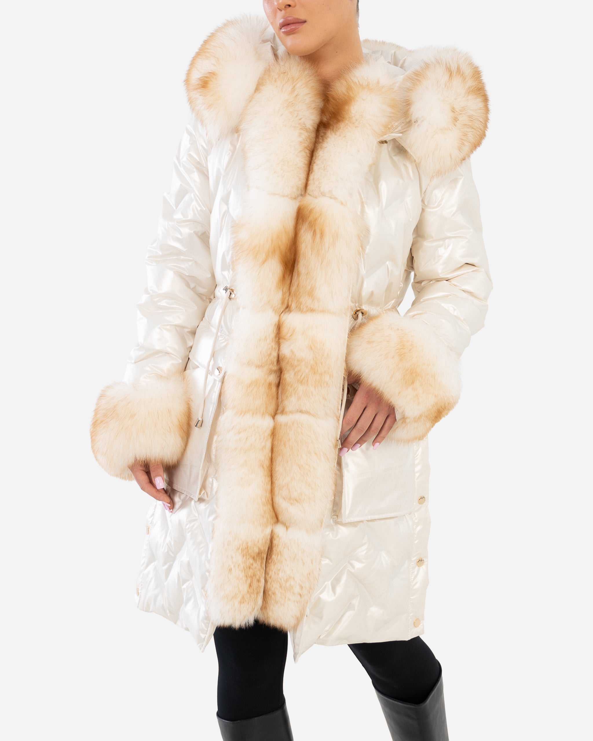 Lexi Women's Down Puffer with Removable Natural Fur-thumbmail-2