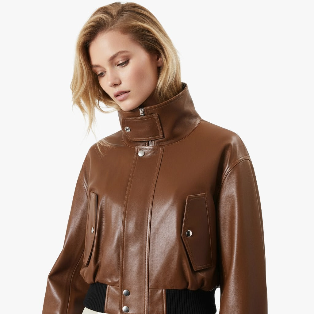 Scarlette  Cropped Bomber Jacket-thumbmail-4
