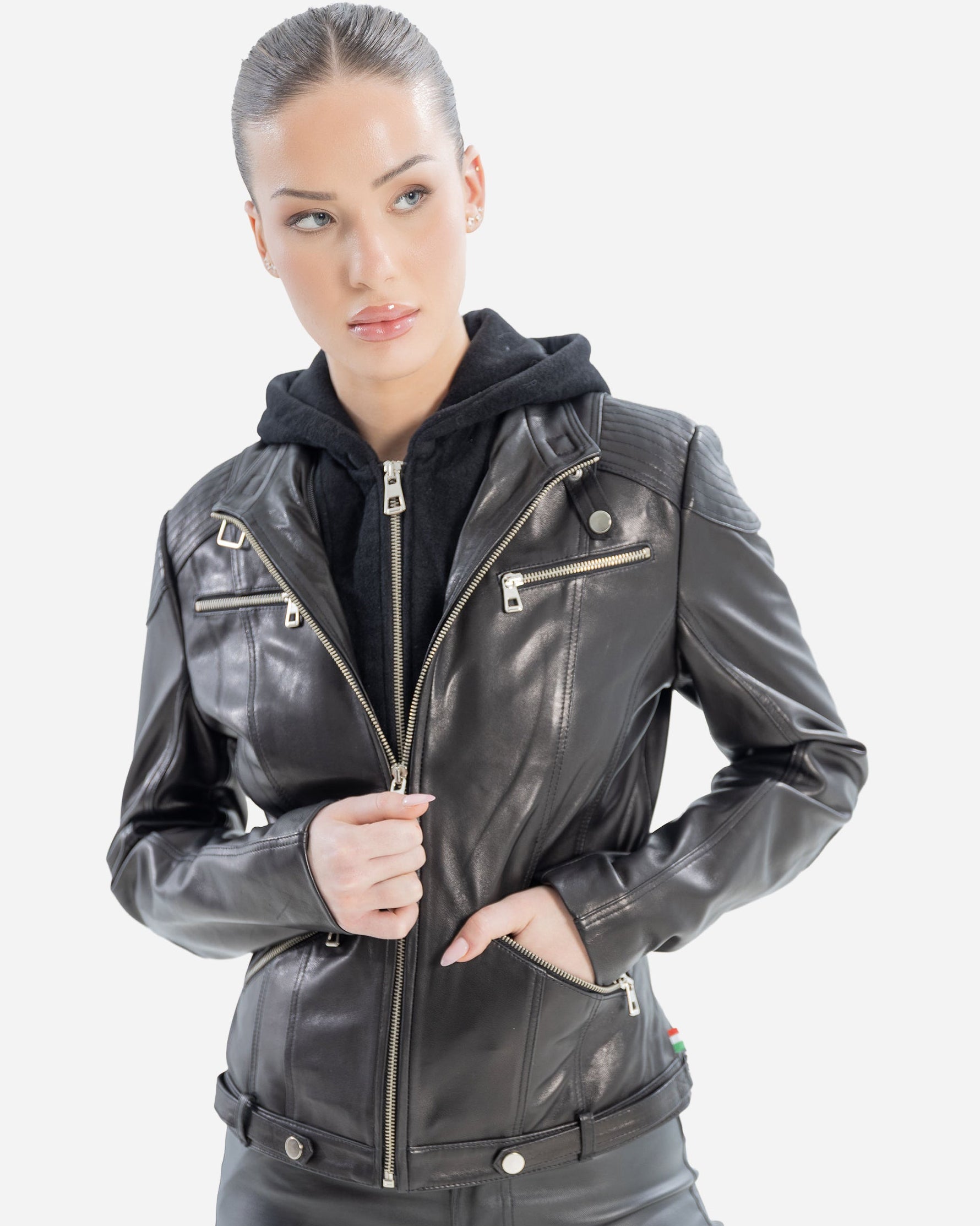 Alisa Biker Leather Jacket-thumbmail-2