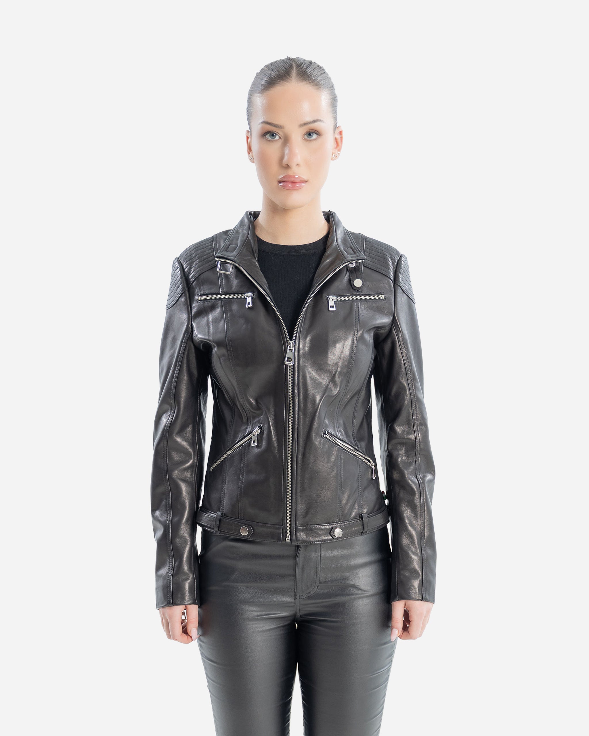 Alisa Biker Leather Jacket-thumbmail-5