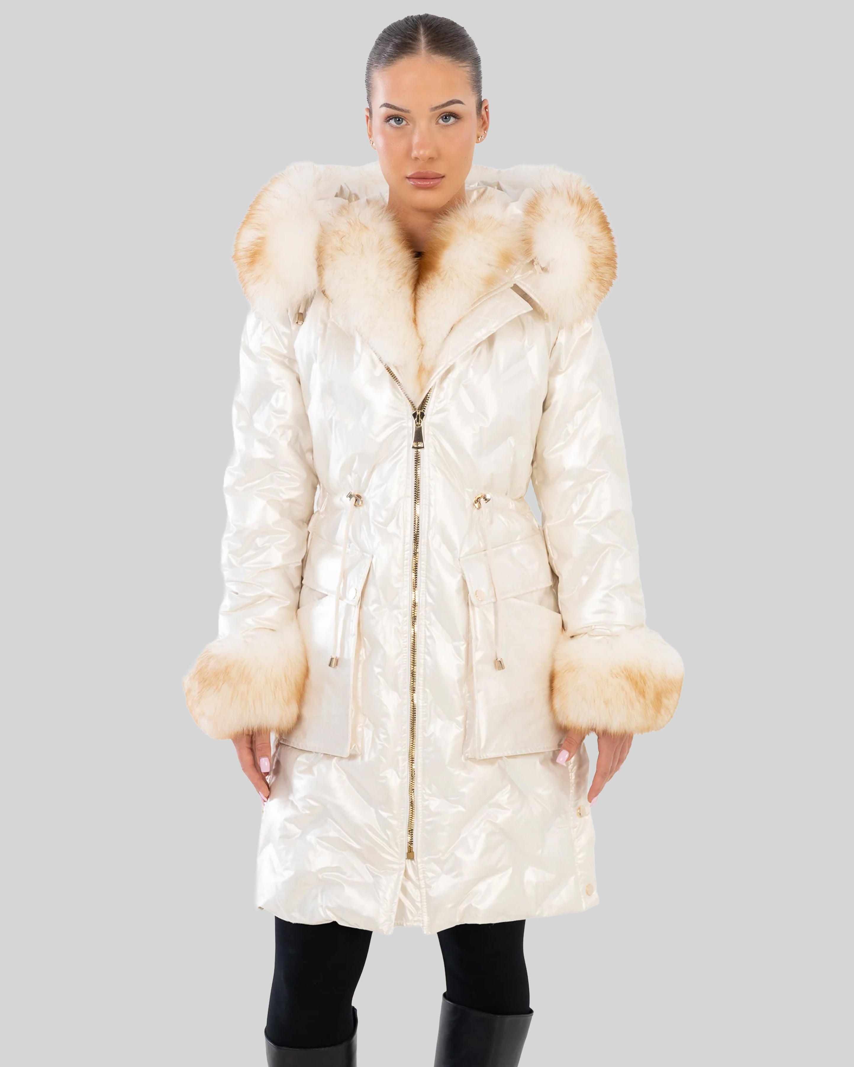 Lexi Women's Down Puffer with Removable Natural Fur