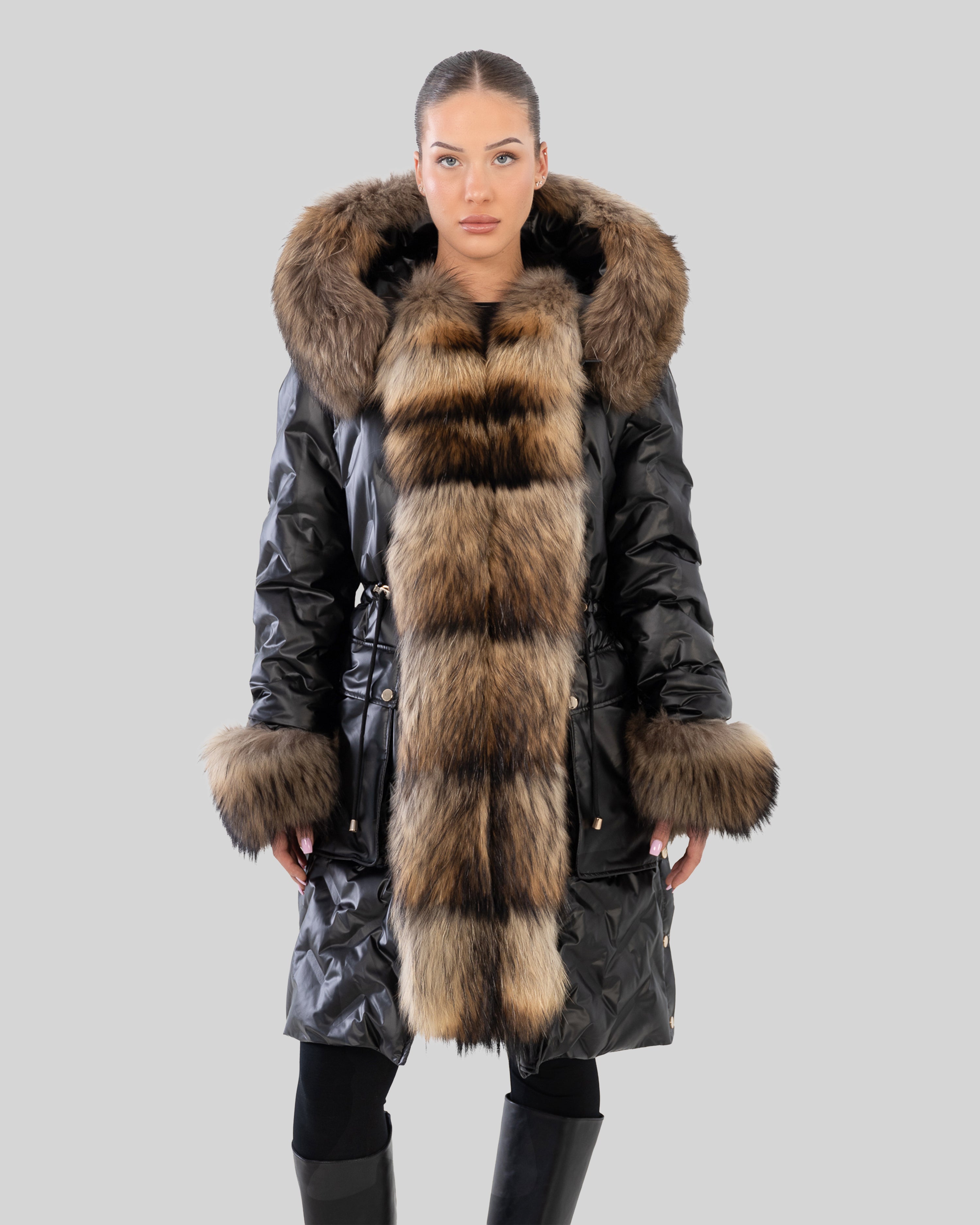 Lexi Women's Down Coat with Removable Natural Fur