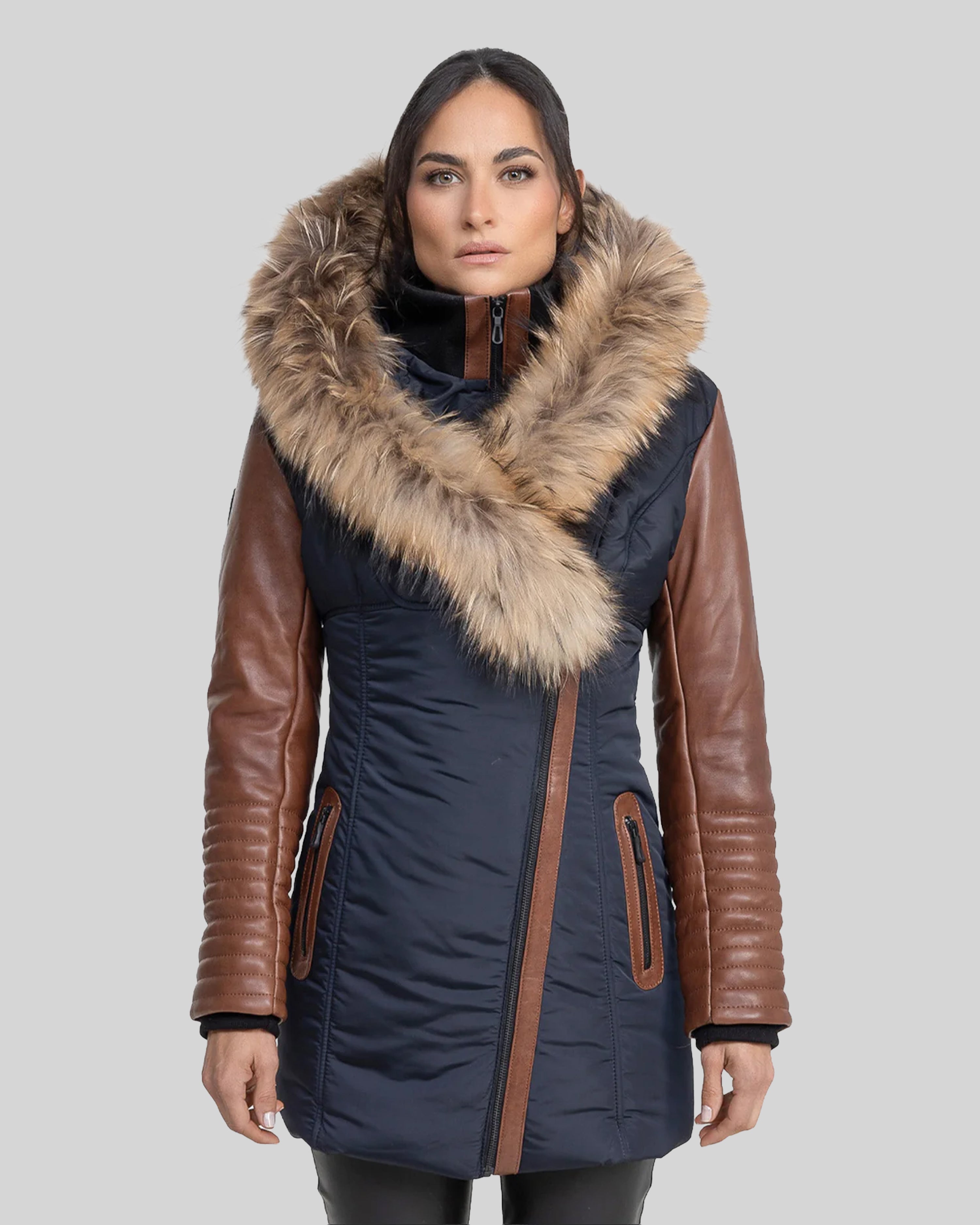 Doudoune Melania avec manches en cuir CG