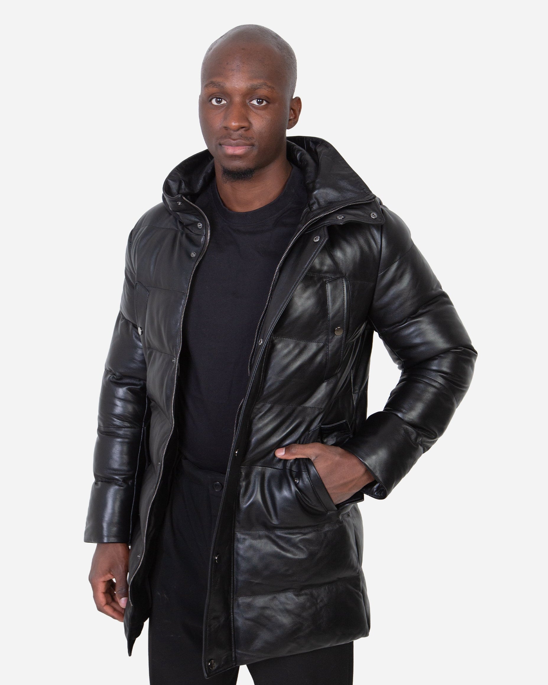 Milan Leather Down Coat-thumbmail-2