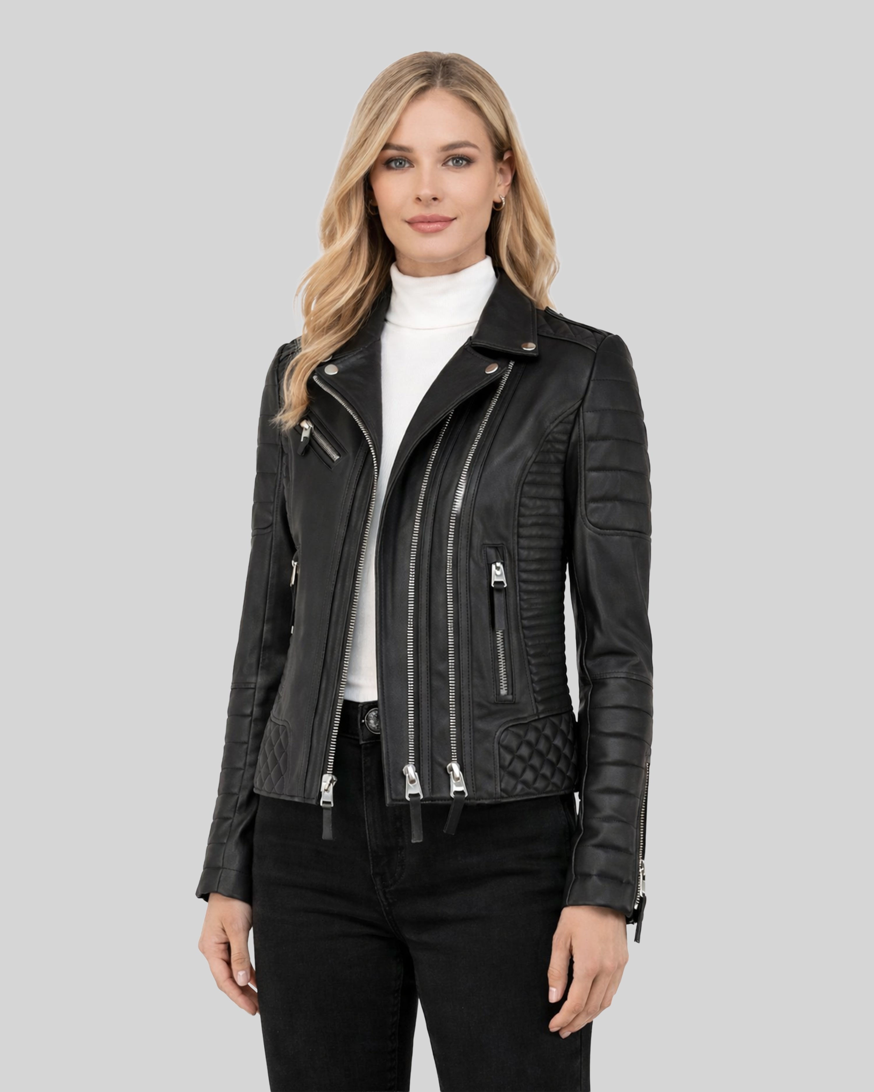 Mia Leather Biker Jacket