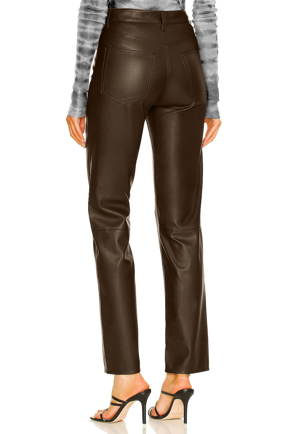Leather Straight Womens Leather Pants | Cognac-thumbmail-2