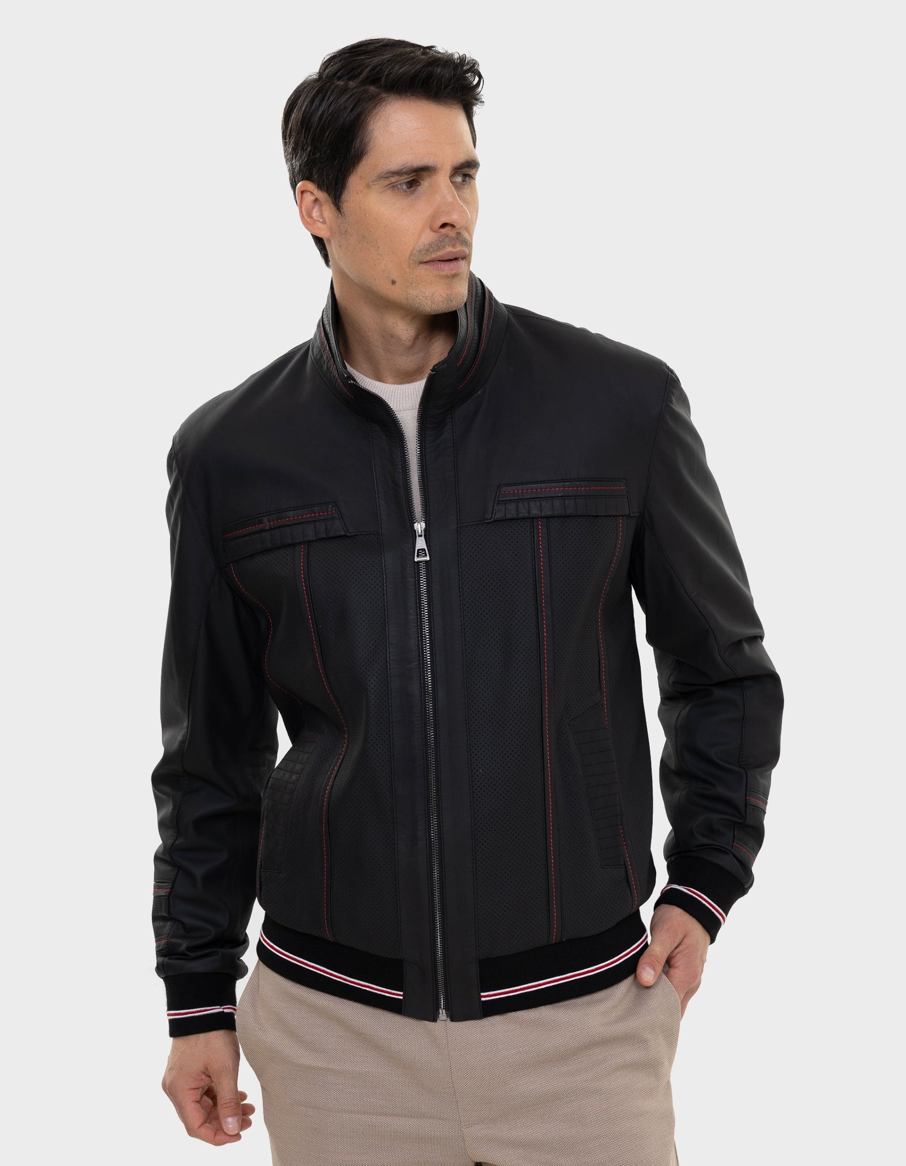 Roberto Leather Bomber Jacket-thumbmail-2